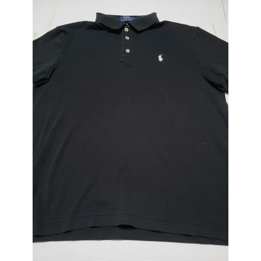 (#18) Polo Ralph Lauren Large Black Classic Fit Short Sleeve Size Men's M